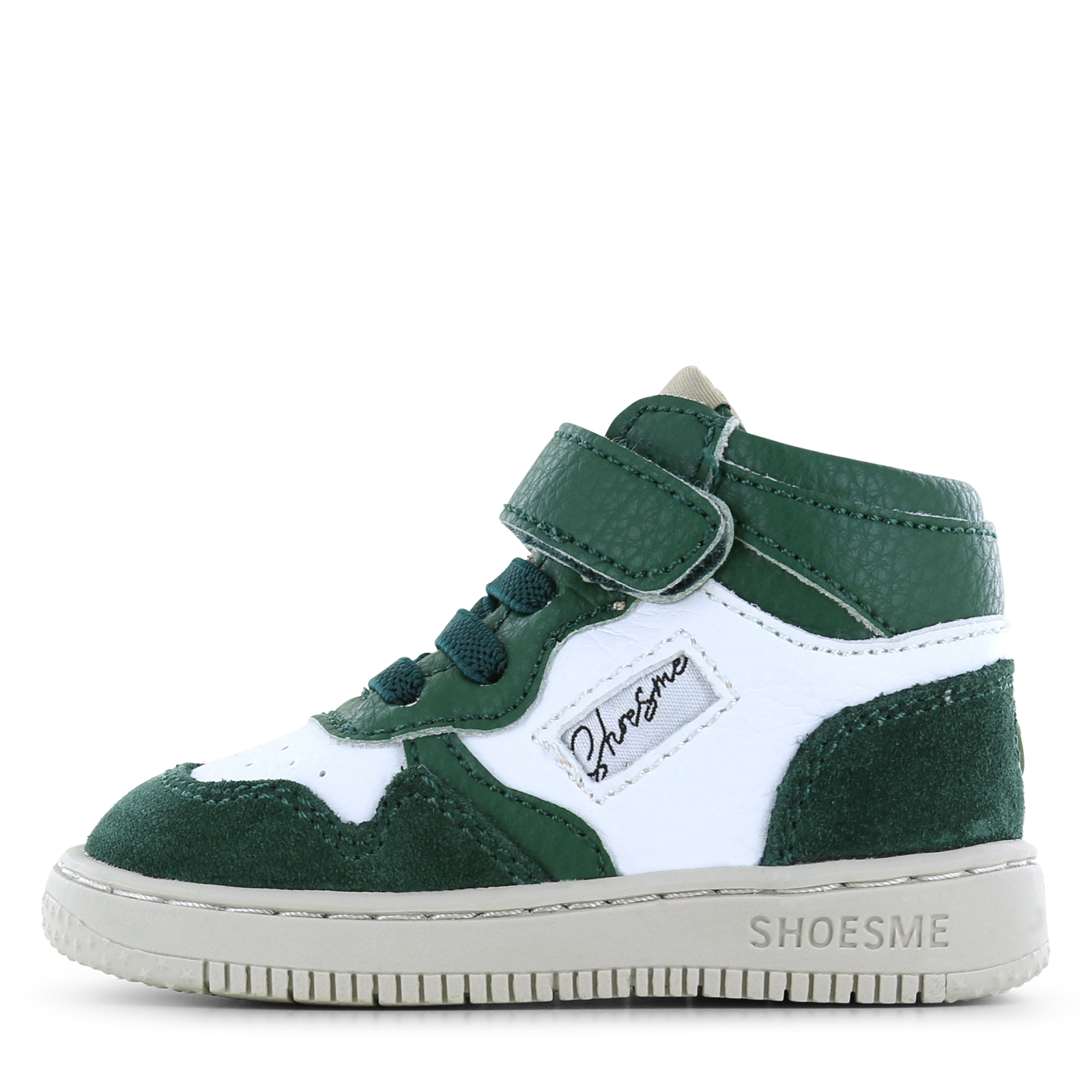 Shoesme wit-groen sneakertje Uni | Microfiber leer/Su&egrave;de | Maat 20