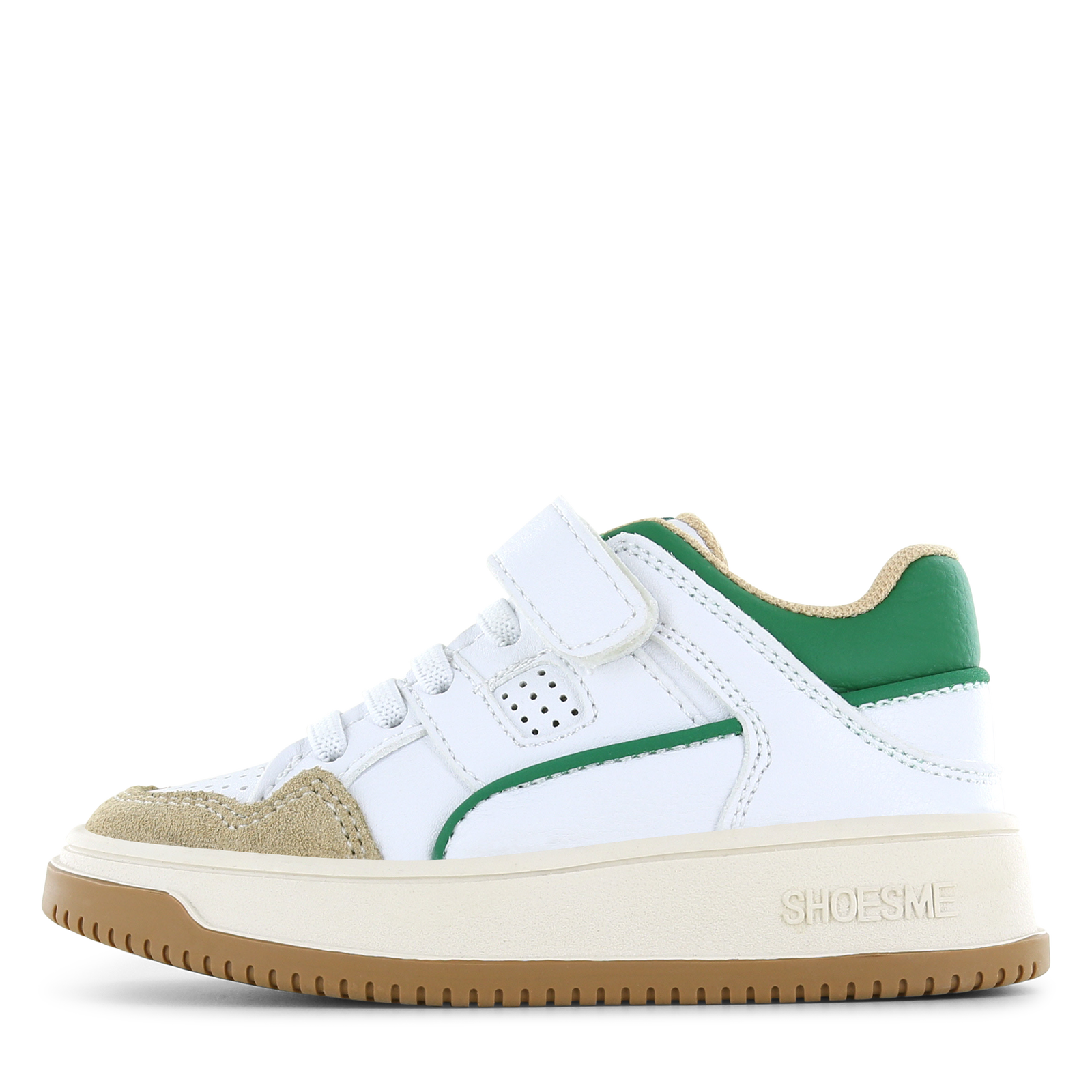 Shoesme witte sneaker met groene details Jongens | Leer/Microleer | Maat 23