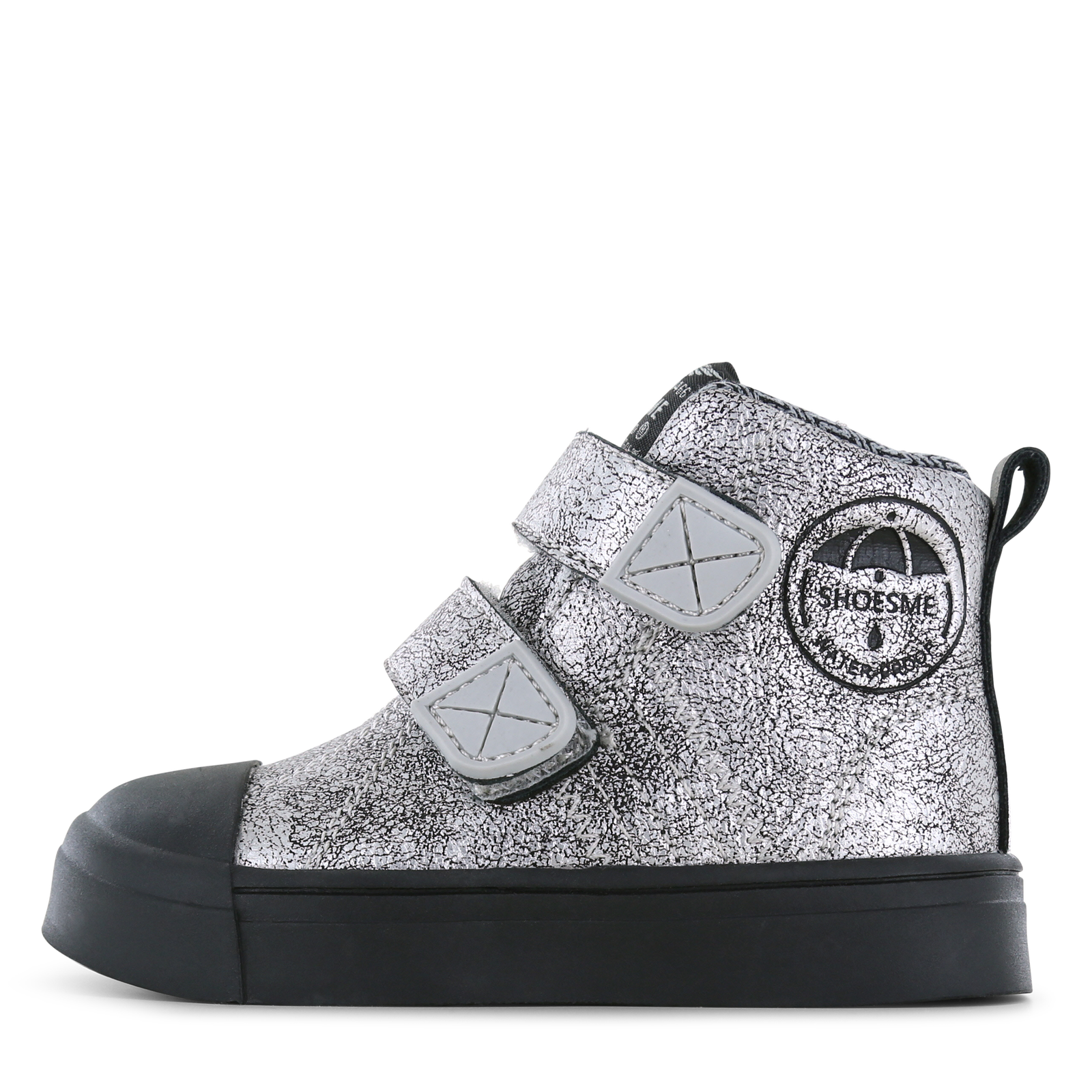 Shoesme zilveren Water-Proof bootie Meisjes | Microfiber leer | Maat 23