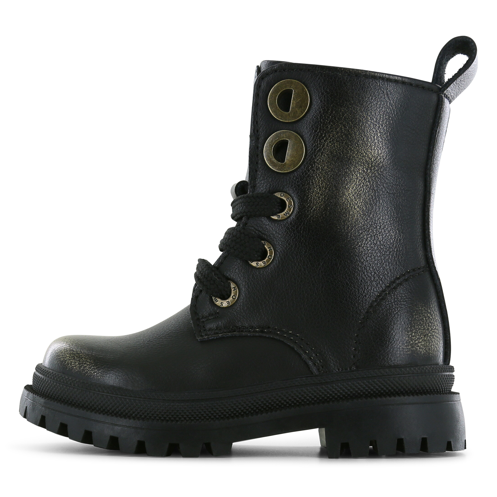 Shoesme zwart-gouden bikerboot Meisjes | Leer | Maat 32