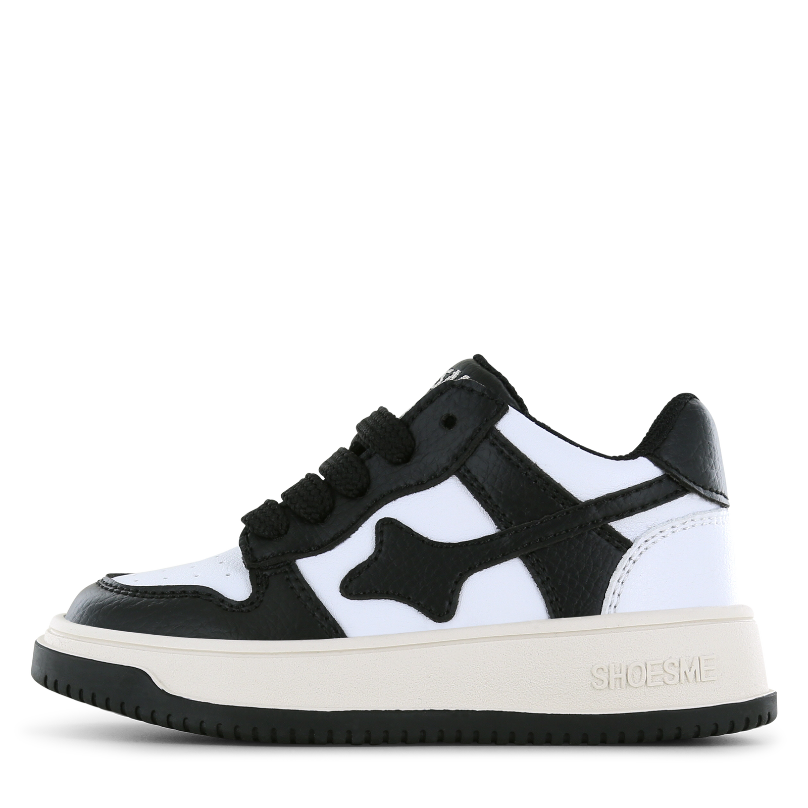 Shoesme zwart met witte sneaker Jongens | Leer/Microfiber leer | Maat 33