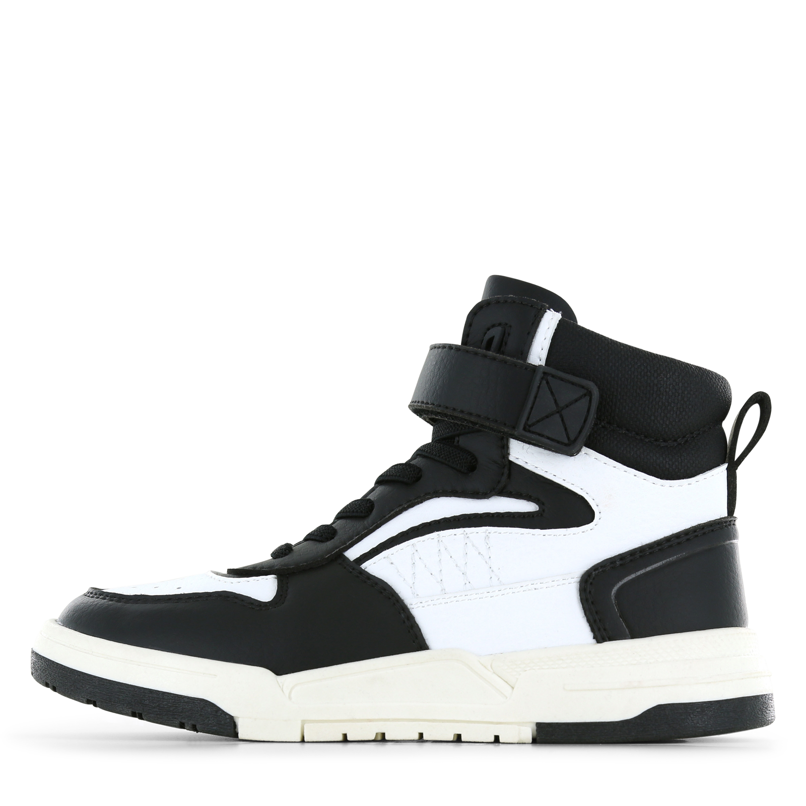 Shoesme zwart-witte basket sneaker Jongens | Microleer | Maat 32