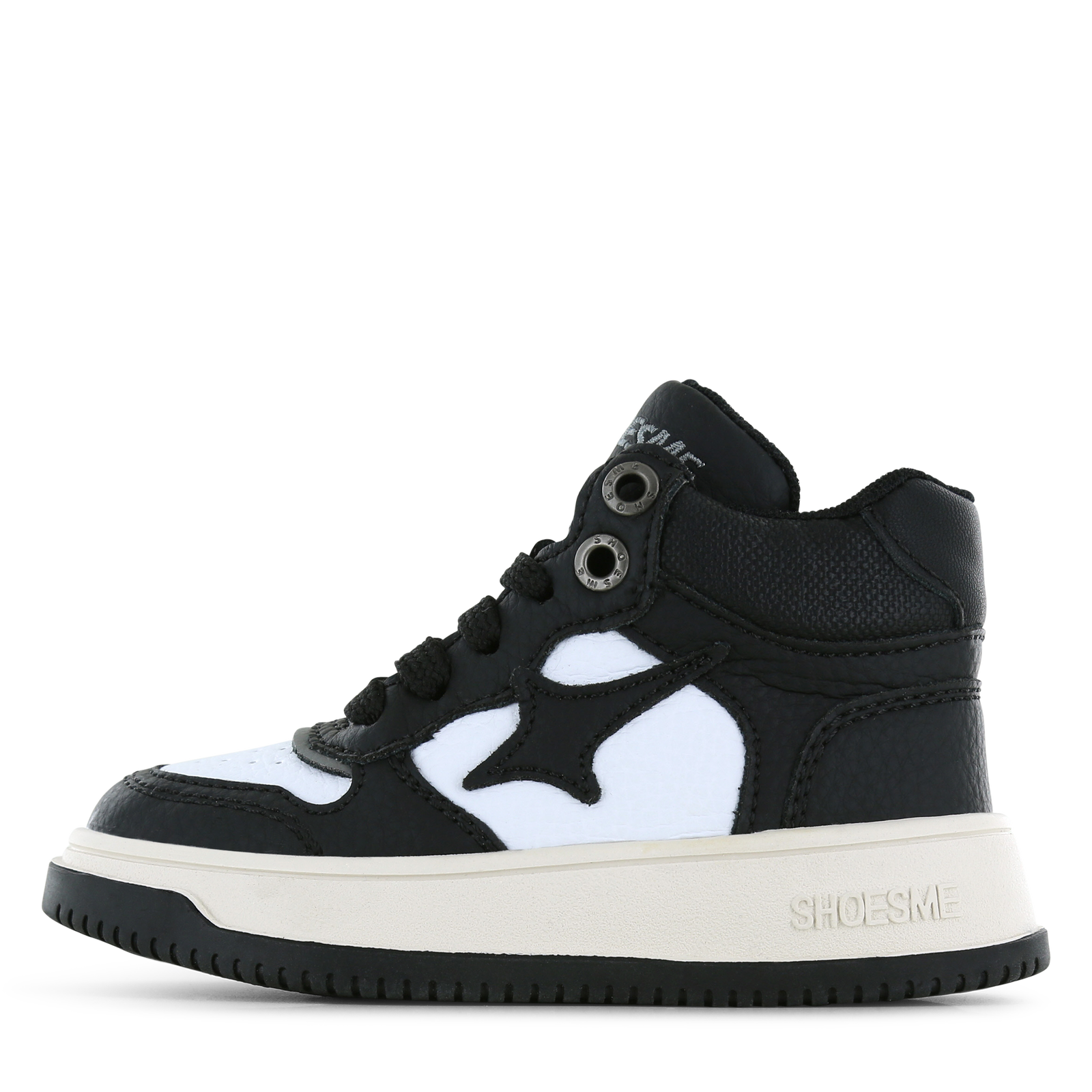 Shoesme zwart-witte sneaker Jongens | Microleer | Maat 23