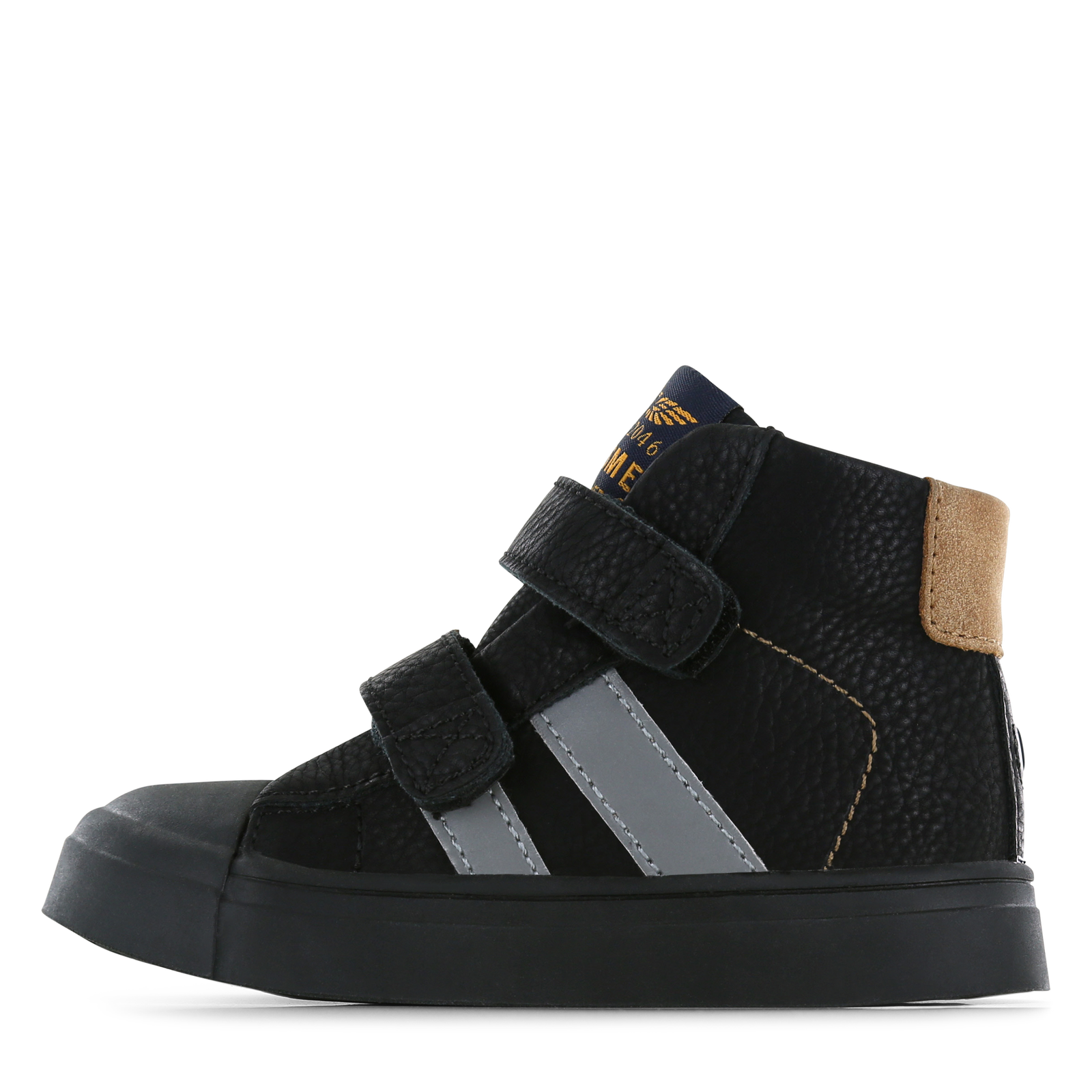 Shoesme zwarte bootie met grijze striping Jongens | Microfiber nubuck | Maat 25