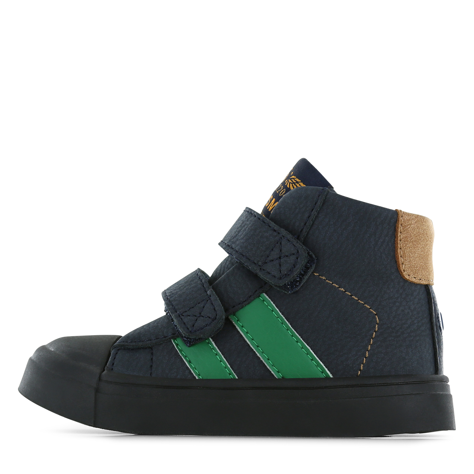 Shoesme zwarte bootie met groene striping Jongens | Microfiber nubuck | Maat 23