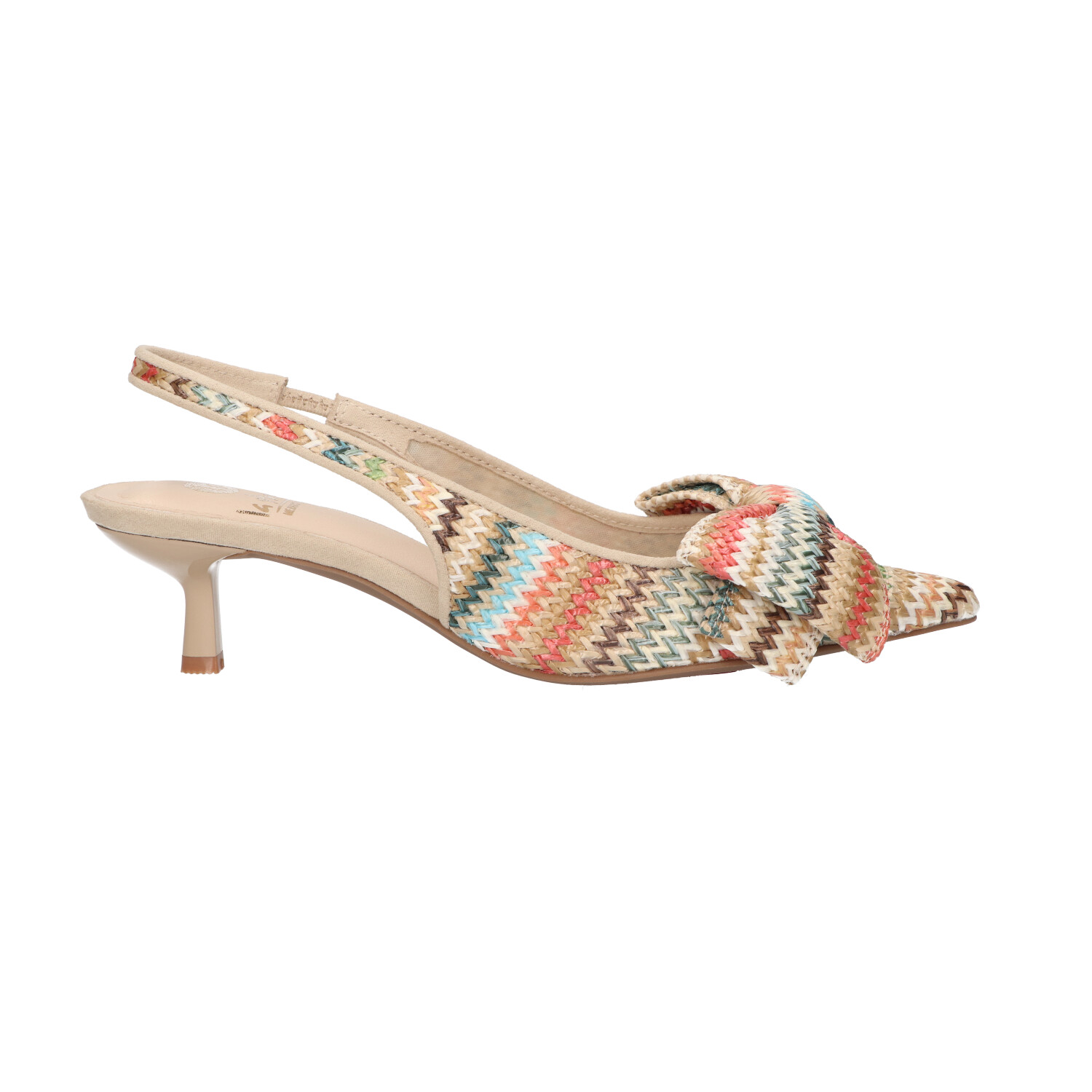 Slingback multicolor raffia met strik | Dames | Maat 38 | La Strada
