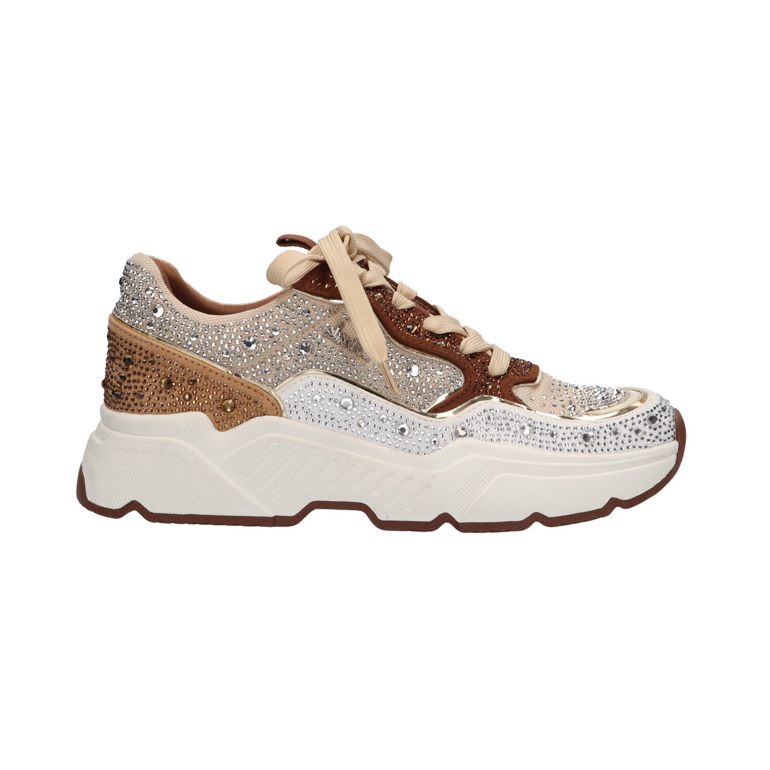 -22% : sneakers beige mesh met steentjes | Dames | Maat 40 | La Strada