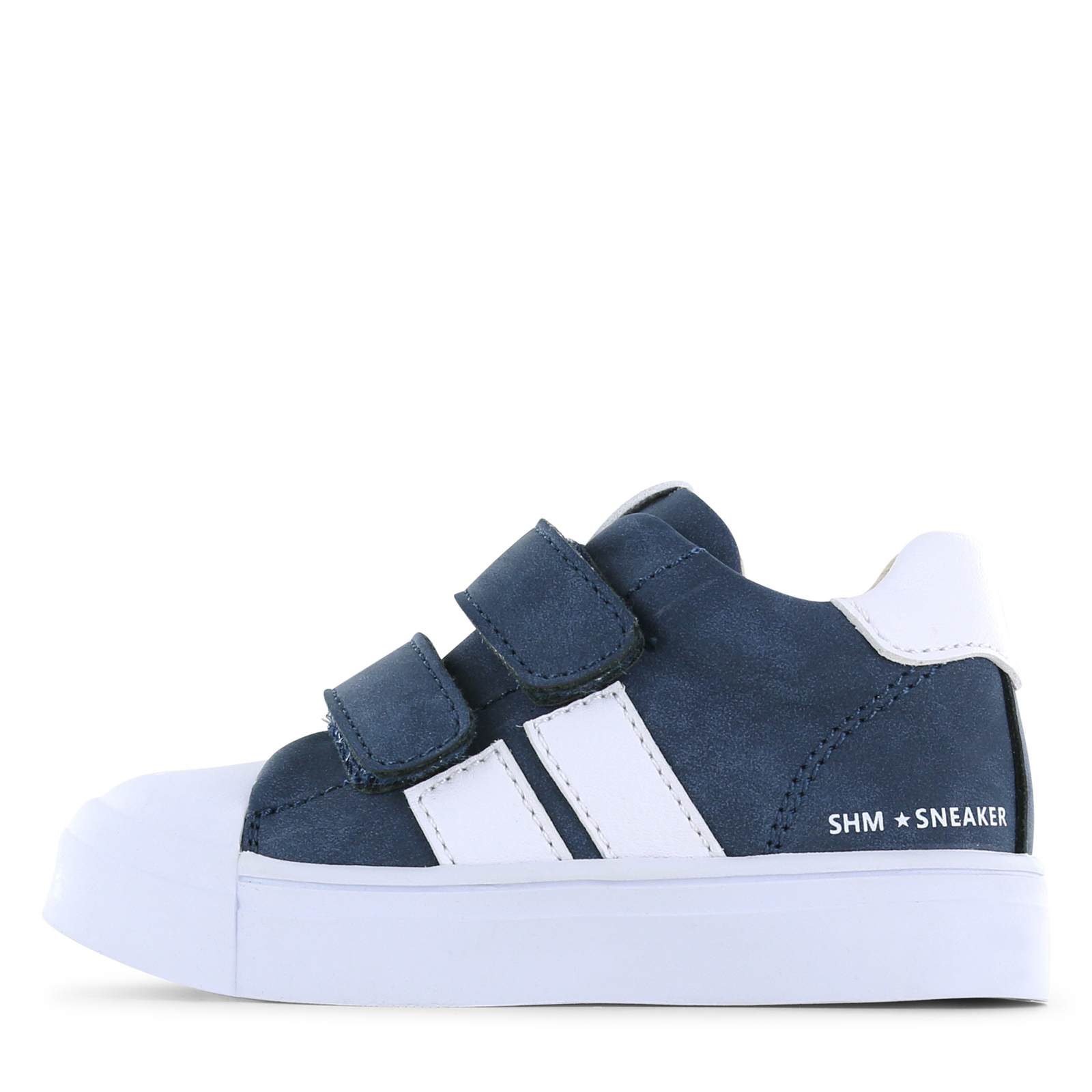 Shoesme donkerblauwe sneaker met witte stripings Jongens | Microfiber nubuck | Maat 35