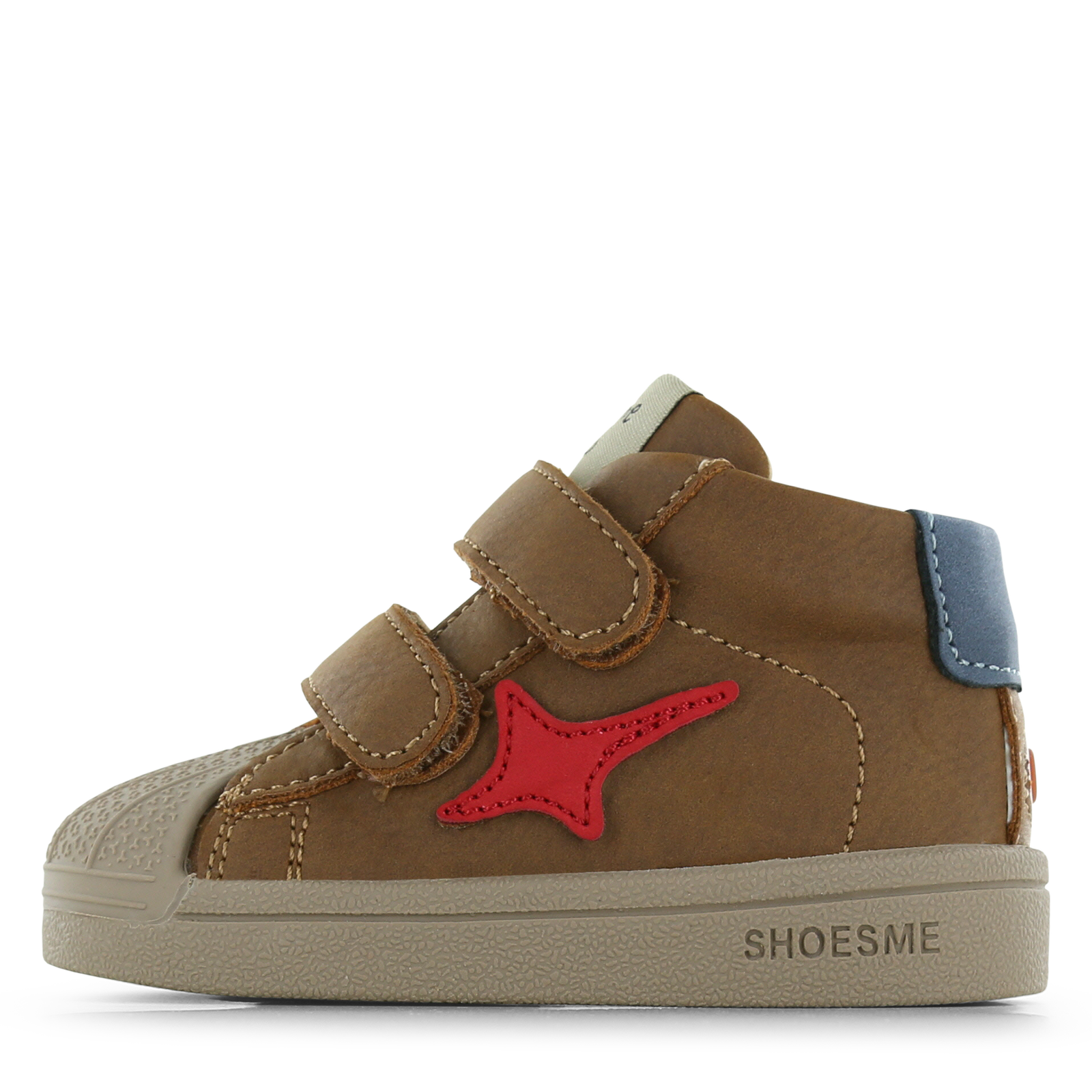 Shoesme hoge cognac sneaker met stootneus Jongens | Microfiber nubuck | Maat 20