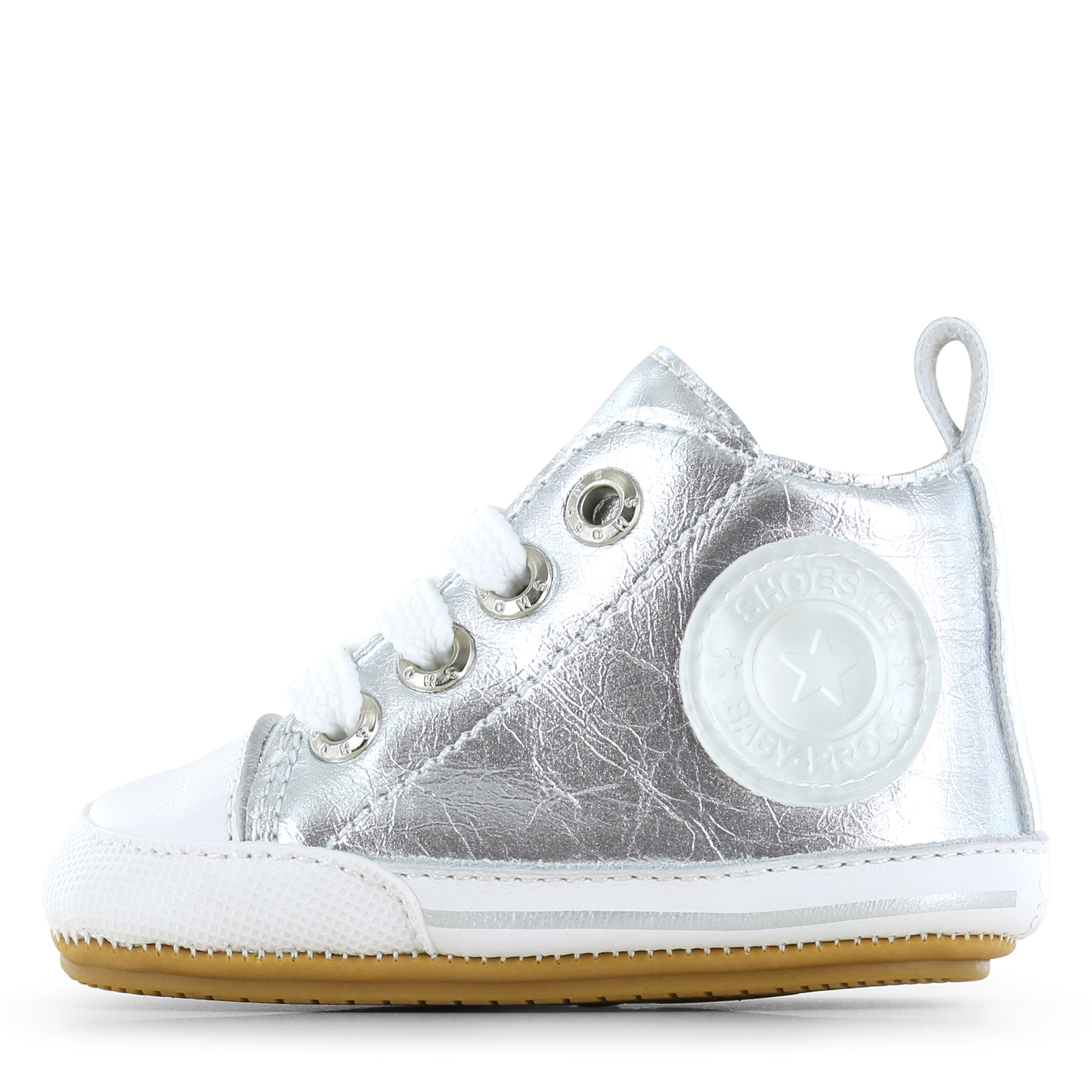 Shoesme metallic zilver BABY-PROOF&reg; schoentje Meisjes | Metallic/Microfiber leer | Maat 22