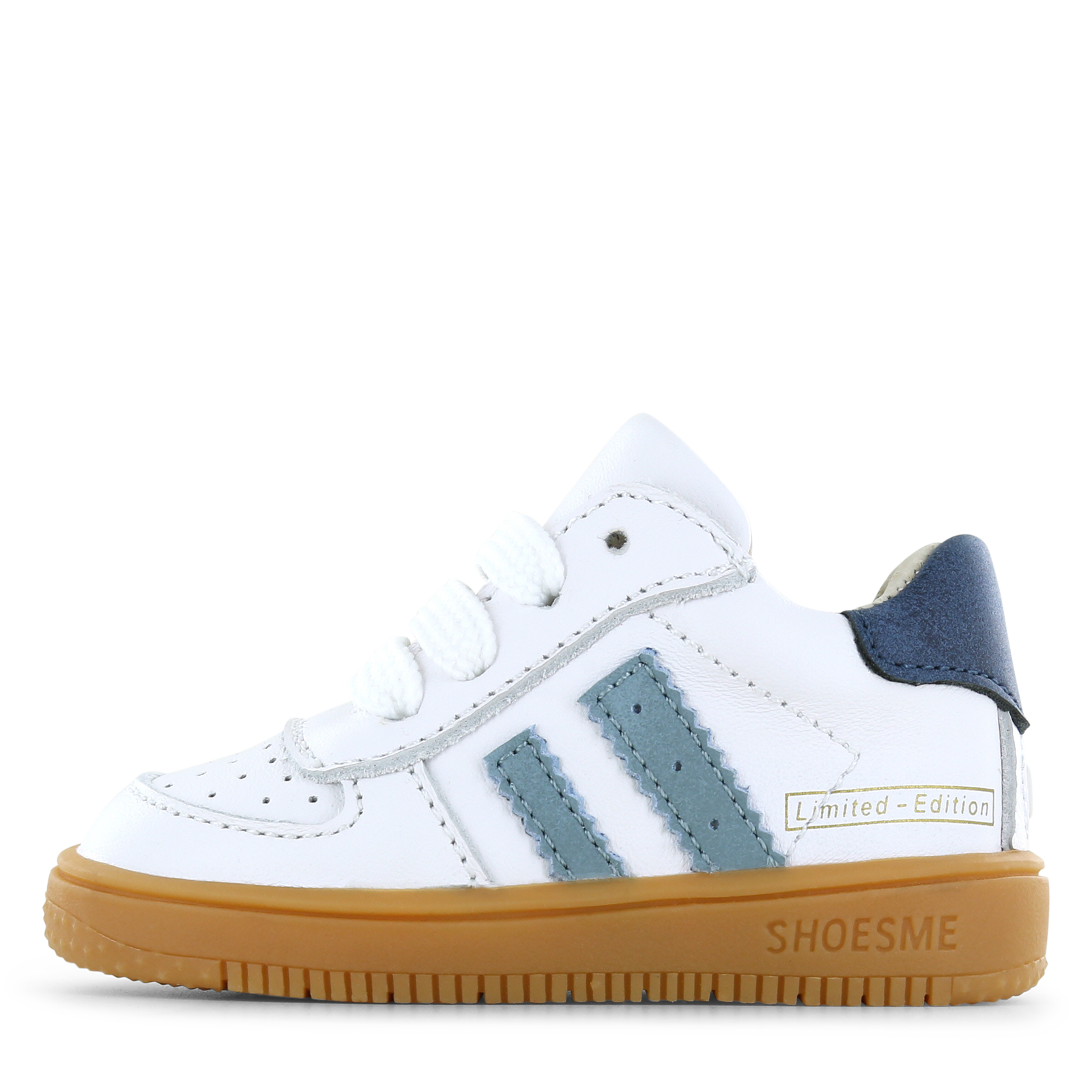 Shoesme wit-blauw sneakertje Jongens | Leer | Maat 18