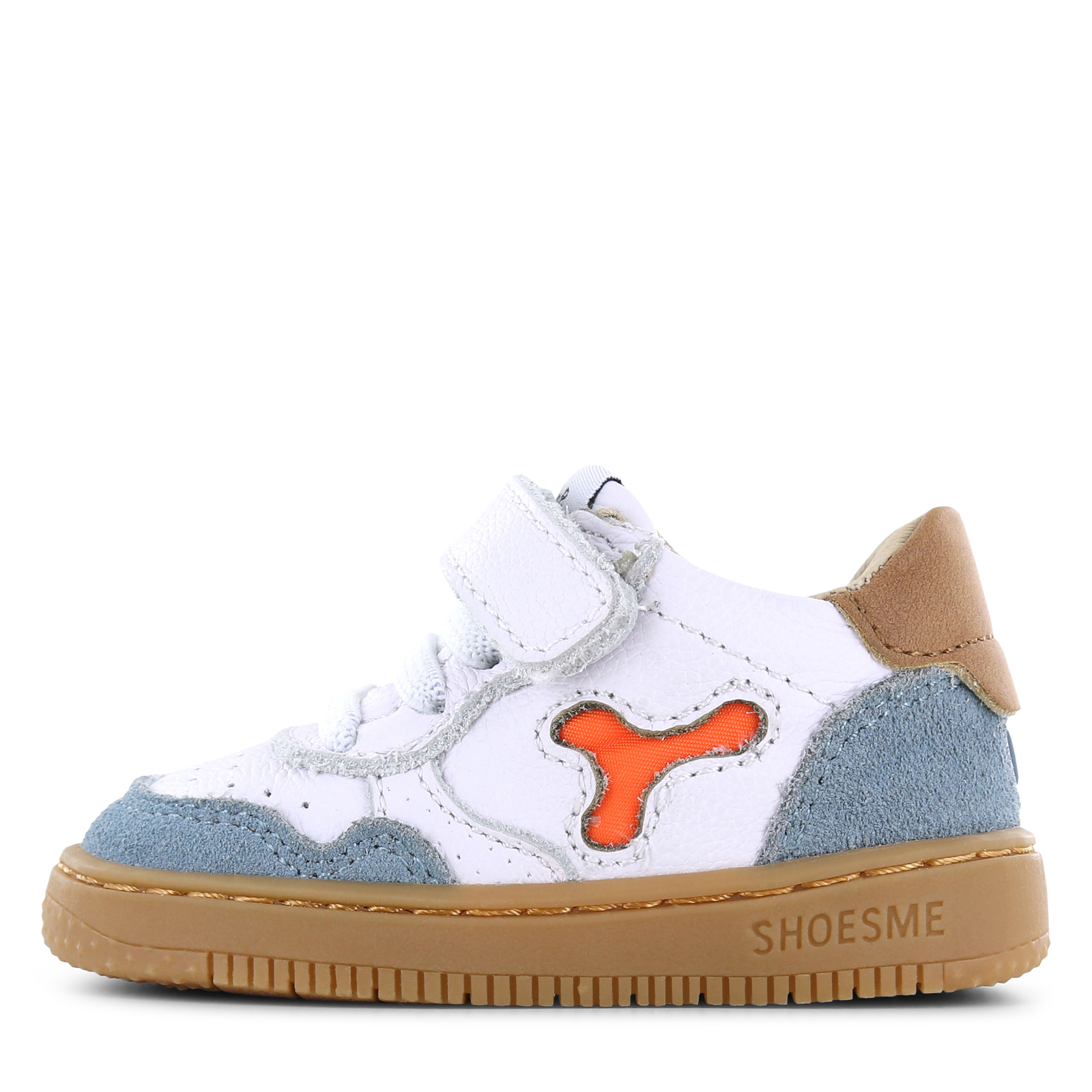 Shoesme wit-blauwe basket sneakertje Jongens | Leer | Maat 20