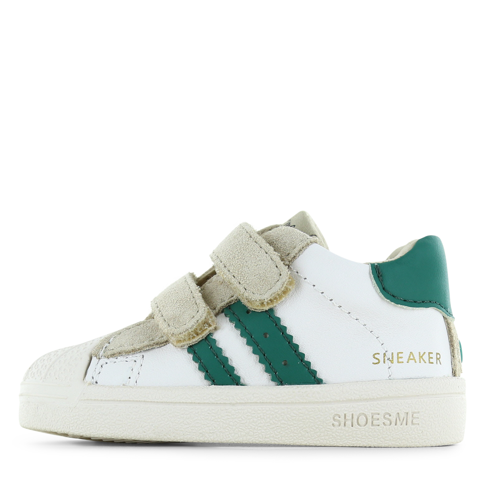 Shoesme wit-groen sneakertje Jongens | Microfiber leer/Su&egrave;de | Maat 20