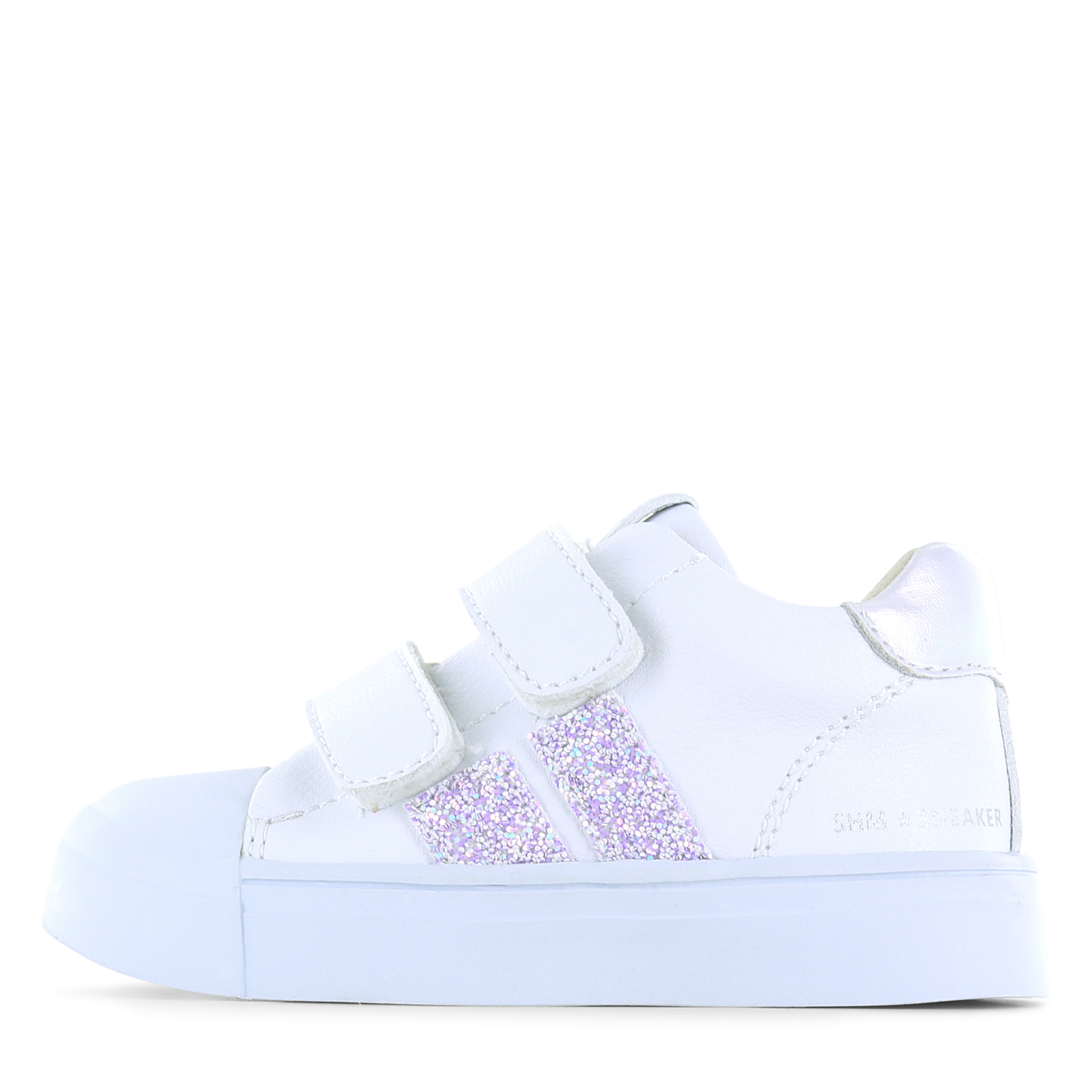 Shoesme witte sneaker met lila stripings Meisjes | Microfiber leer | Maat 23