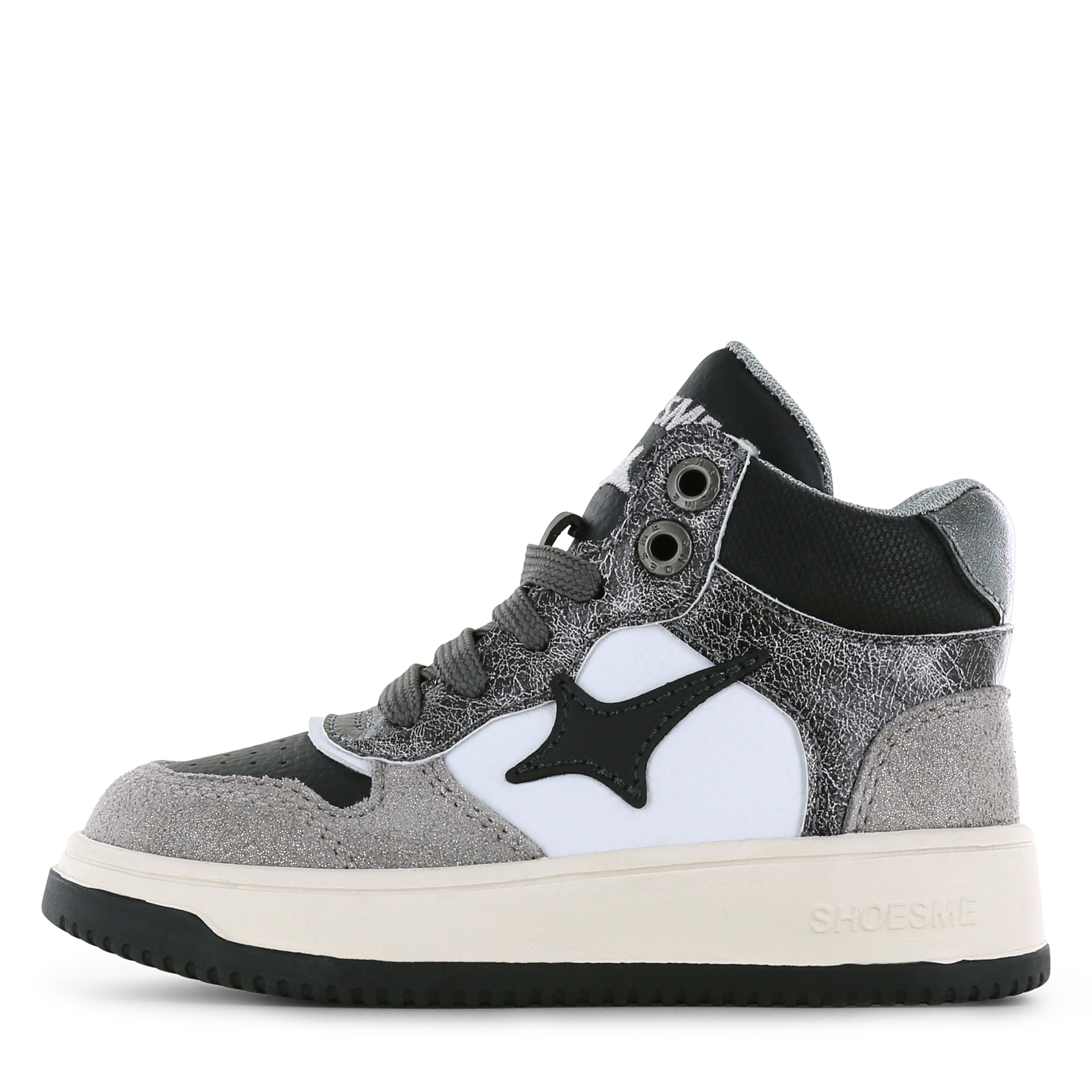 Shoesme zilveren sneaker Meisjes | Microfiber leer/Su&egrave;de | Maat 35