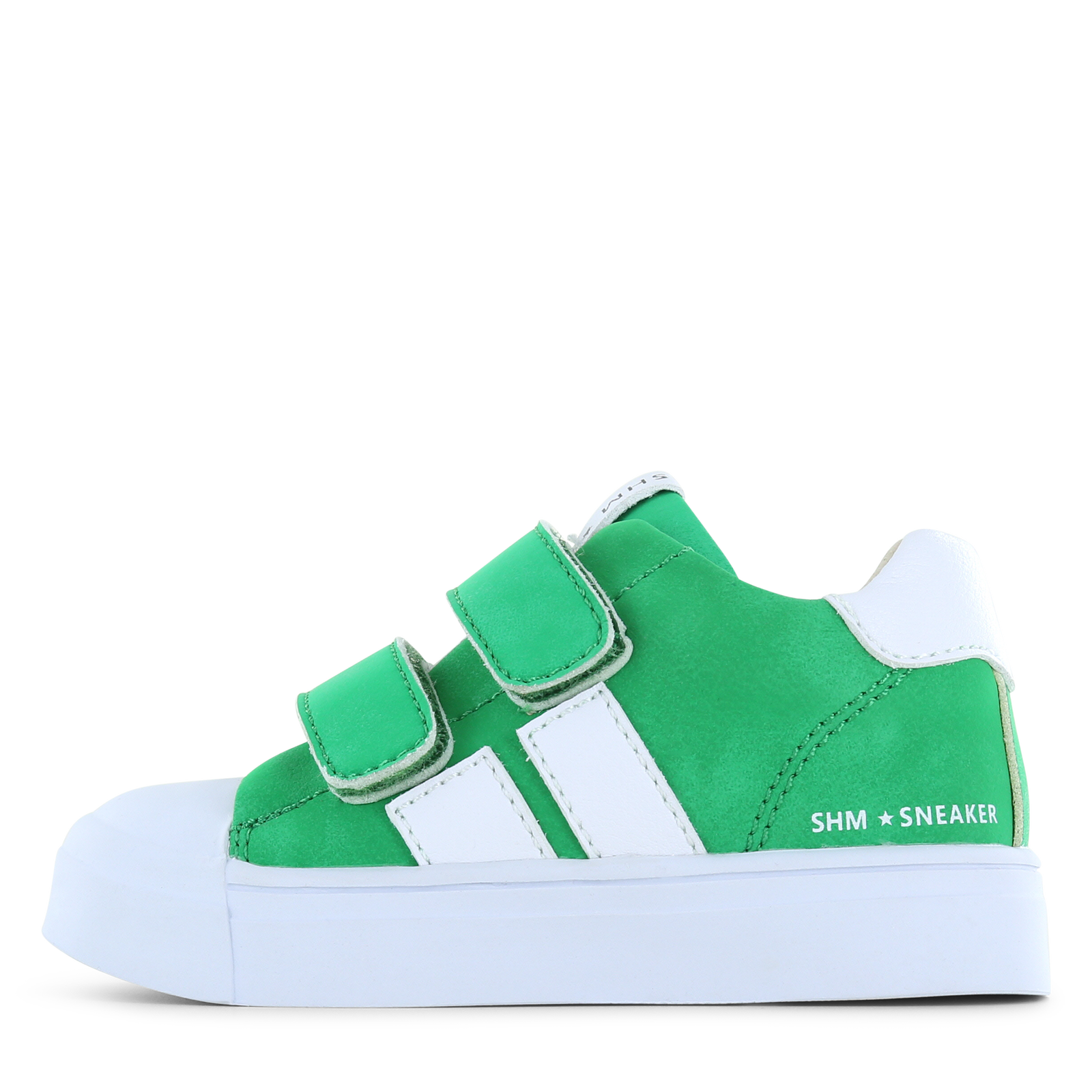 Shoesme groene sneaker met witte stripings Jongens | Microfiber nubuck | Maat 35