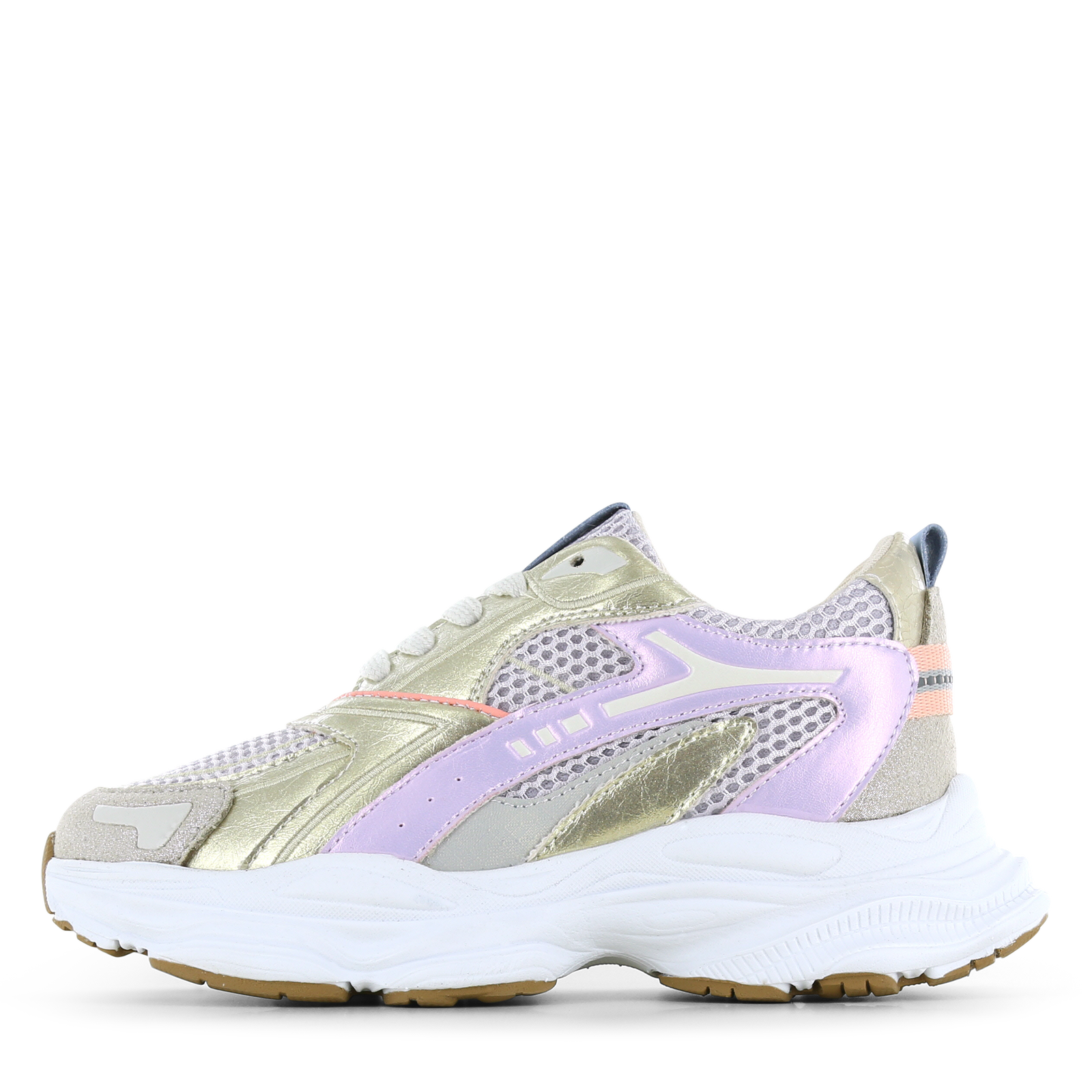 Shoesme metallic gouden sneaker Meisjes | Mesh/Metallic/Microfiber leer/Su&egrave;de | Maat 33