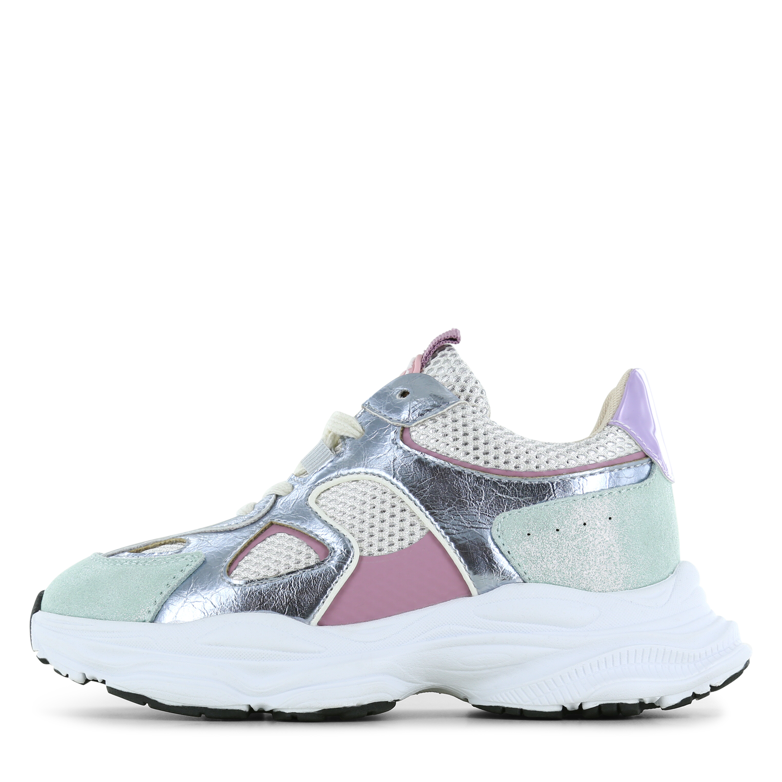 Shoesme metallic multicolor sneaker Meisjes | Mesh/Metallic/Microfiber leer/Su&egrave;de | Maat 35
