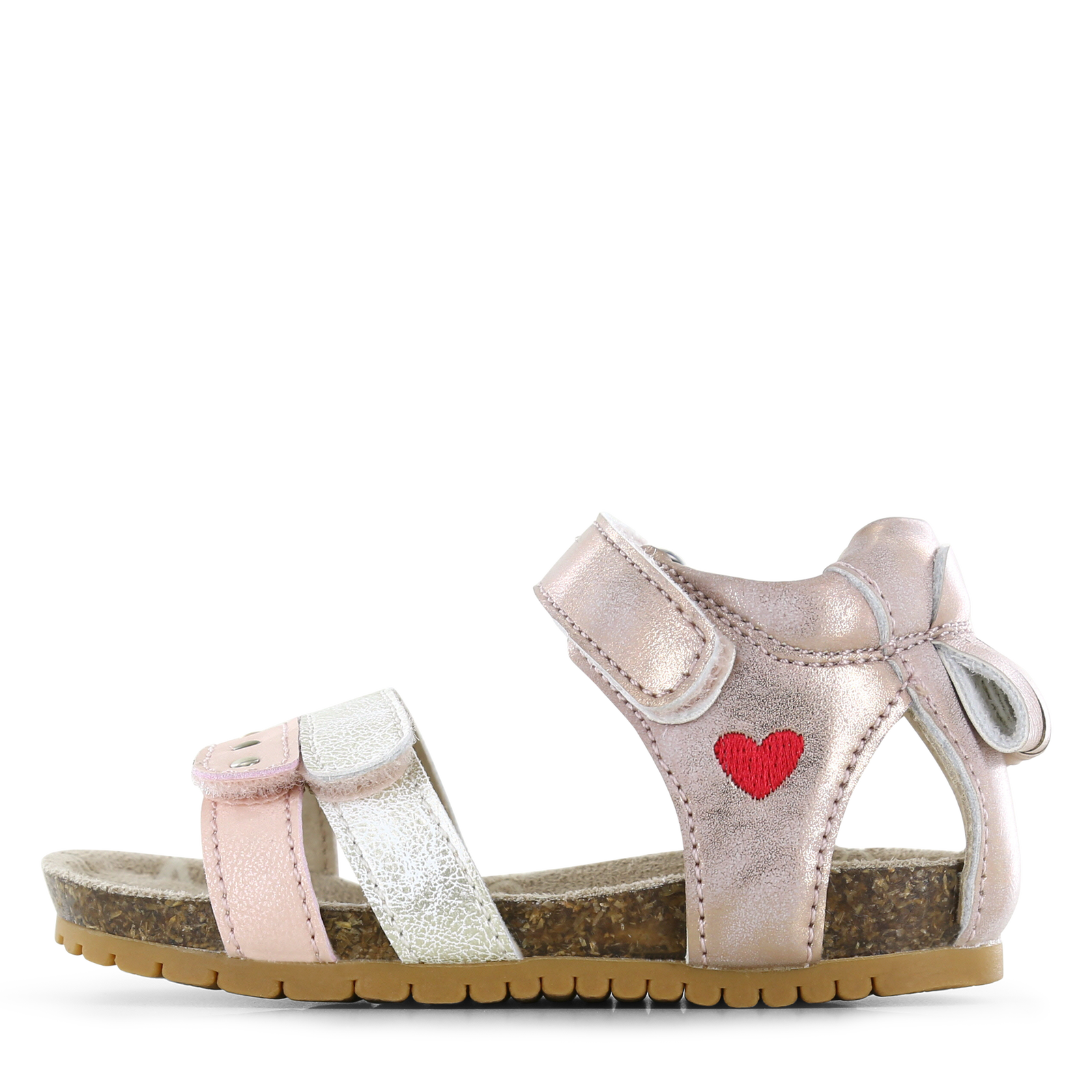 Shoesme metallic roze sandaal met hartje Meisjes | Metallic/Microfiber leer | Maat 28
