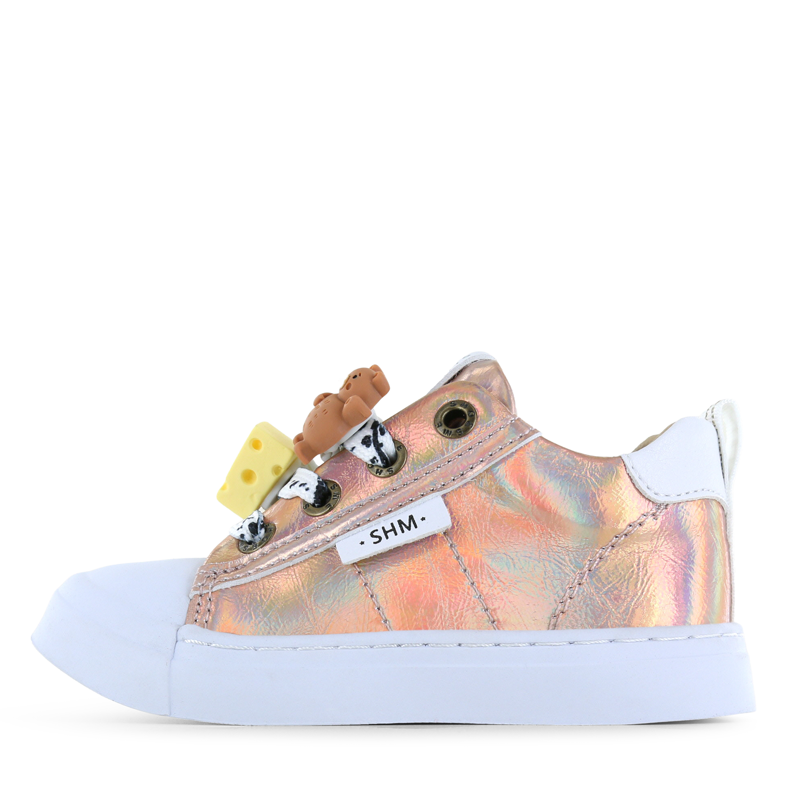 Shoesme metallic roze sneaker Meisjes | Metallic/Microfiber leer | Maat 35