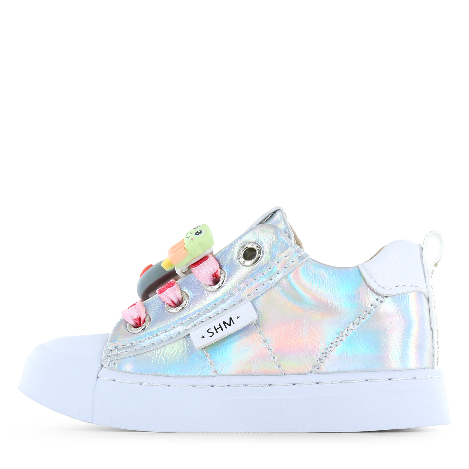 Shoesme metallic zilveren sneaker Meisjes | Metallic/Microfiber leer | Maat 35