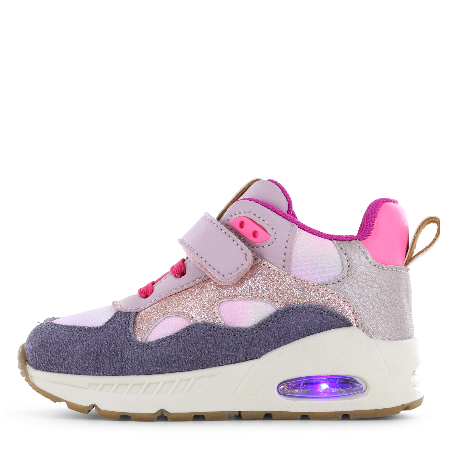 Shoesme roze sneaker met lichtjes Meisjes | Microfiber leer/Su&egrave;de | Maat 31