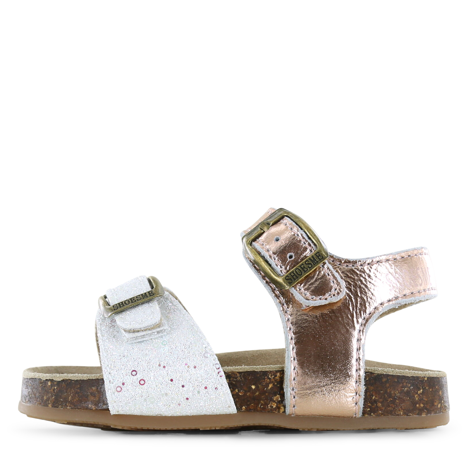 Shoesme metallic ros&eacute; sandaal met glitters Meisjes | Maat 35