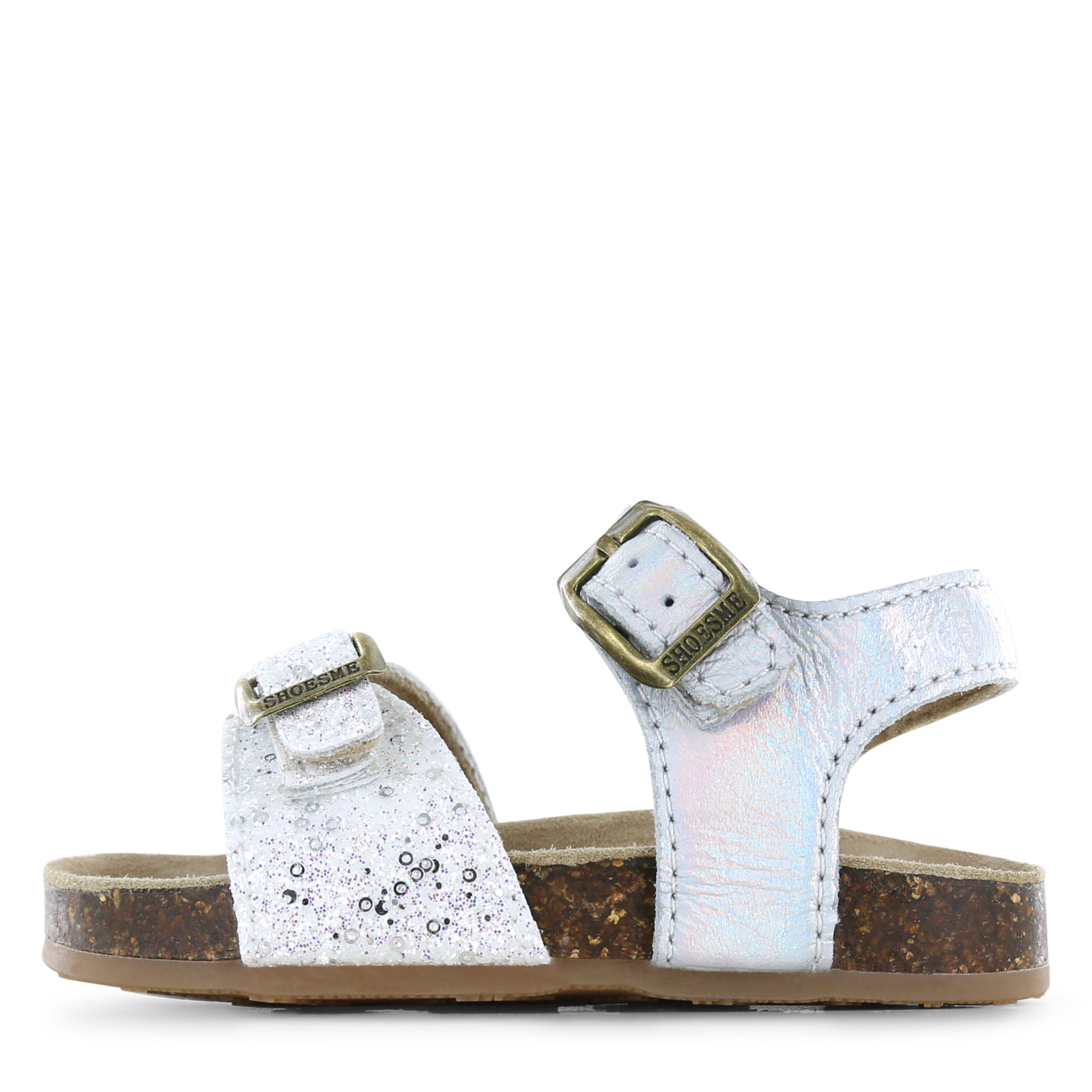 Shoesme metallic zilveren sandaal met glitters Meisjes | Maat 35